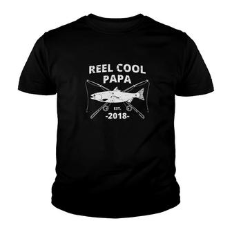 Reel Cool Papa Est 2018 Fishing Dad New Dad Gift Youth T-shirt - Monsterry
