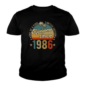 Retro Vintage 1986 Limited Edition 35Th Birthday 35 Years Old Youth T-shirt - Seseable