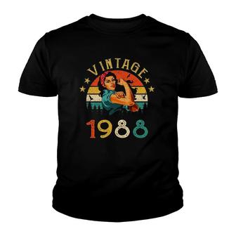 Retro Vintage 1988 Made In 1988 33 Years Old 33Rd Birthday Youth T-shirt - Seseable