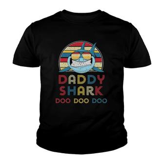 Retro Vintage Daddy Sharks Gift For Father Mens Youth T-shirt - Thegiftio UK