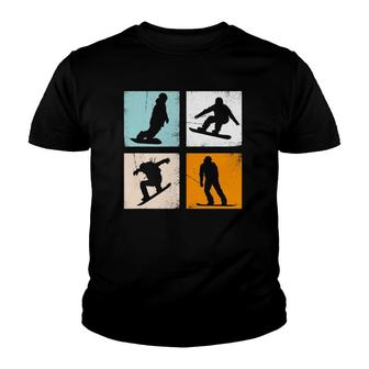 Retro Vintage Snowboard Snowboarding Outfit Youth T-shirt | Mazezy
