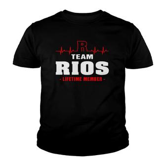 Rios Surname Family Last Name Team Rios Lifetime Member Youth T-shirt - Seseable