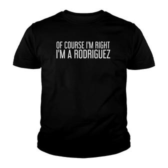 Rodriguez Gift Funny Surname Family Tree Birthday Reunion Youth T-shirt - Seseable