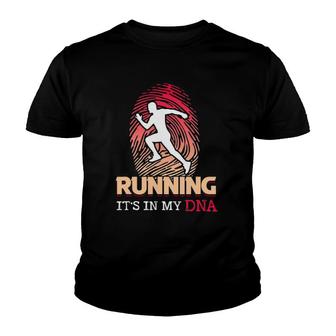 Running Its In My Dna Runner Marathon Race Track And Field Youth T-shirt - Thegiftio UK