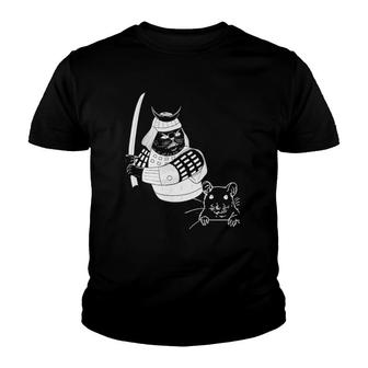 Samurai Cat And Mouse Pet Lover Youth T-shirt - Thegiftio UK
