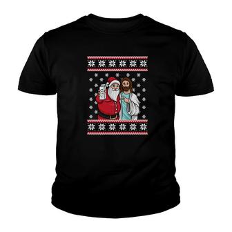 Santa Jesus Jingle Bro Pizza Lover Funny Christmas Youth T-shirt - Monsterry AU