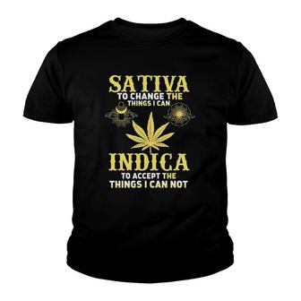 Sativa To Change The Things I Can Indica To Accept The Things I Can Not Youth T-shirt - Thegiftio UK