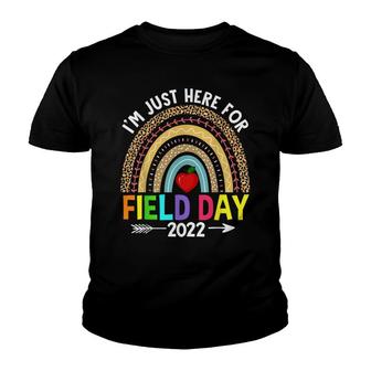 School Field Day Rainbow Teacher Im Just Here For Field Day Youth T-shirt - Thegiftio UK