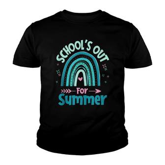 Schools Out For Summer Boho Rainbow Happy Last Day Of School Youth T-shirt - Seseable