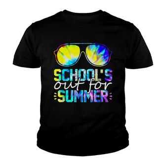 Schools Out For Summer Glasses Tie Dye Last Day Of School Youth T-shirt - Thegiftio UK