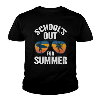Schools Out For Summer Retro Surf Youth T-shirt - Thegiftio UK