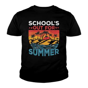 Schools Out For Summer Teacher Cool Retro Vintage Last Day Youth T-shirt - Thegiftio UK