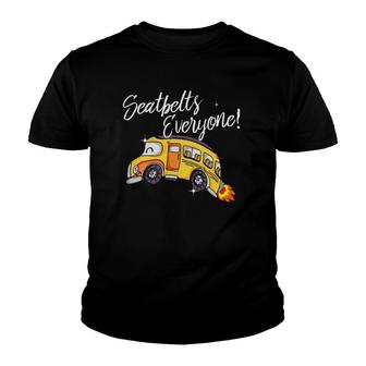 Seatbelts Everyone Magic School Funny Bus Driver Youth T-shirt - Thegiftio UK