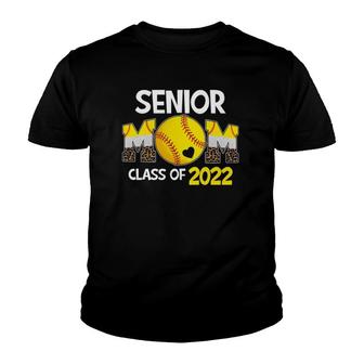 Senior Mom Class Of 2022 Softball Mama Graduation Leopard Youth T-shirt - Thegiftio UK