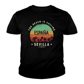 Seville Spain City Vintage Holiday Palm Trees Souvenir Youth T-shirt - Thegiftio UK