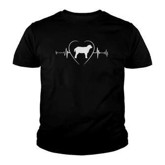 Sheep Heartbeat I Love Sheep Youth T-shirt - Thegiftio UK