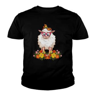 Sheep Mom Cute Sheep Bow Tie Flowers Youth T-shirt - Thegiftio UK
