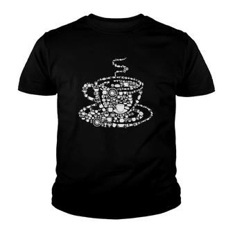 Silhouette Coffee Cup Filled With Coffee Things Youth T-shirt - Thegiftio UK