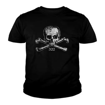 Skull & Bones 322 Distressed - Skull And Crossbones Youth T-shirt | Mazezy