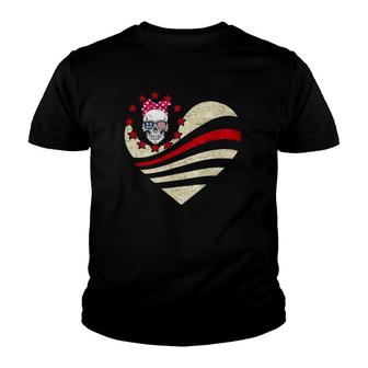 Skull Mom American Flag Heart Mothers Day Bow Tie Youth T-shirt - Thegiftio UK