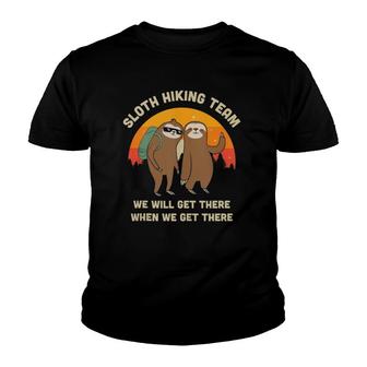 Sloth Hiking Team Funny Vintage Gift Youth T-shirt | Mazezy