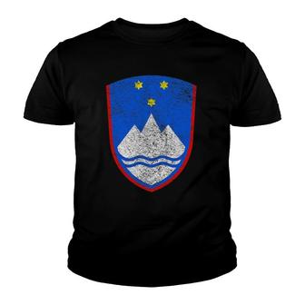 Slovenia Coat Of Arms National Flag Ljubljana Youth T-shirt | Mazezy