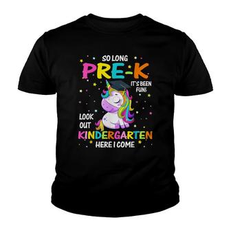 So Long Pre-K Kindergarten Here I Come Unicorn Graduation Youth T-shirt - Thegiftio UK