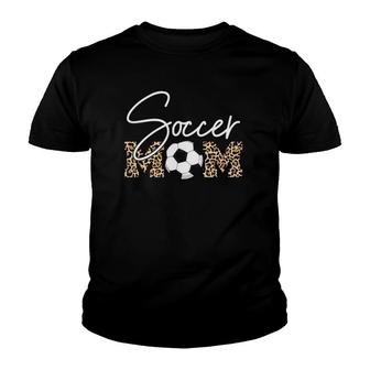 Soccer Mom Leopard Print Ball Youth T-shirt - Thegiftio UK