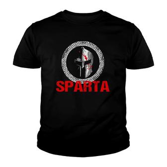 Sparta Warrior Helmet Gladiator Greece Malaka Antique Youth T-shirt | Mazezy