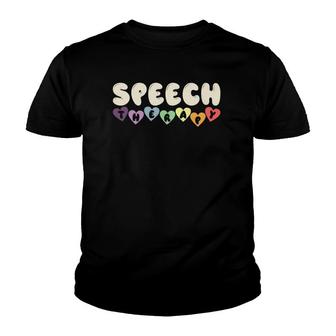 Speech Therapy Colorful Hearts Speech Language Therapist Youth T-shirt - Thegiftio UK