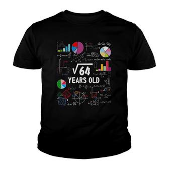 Square Root Of 64 8Th Birthday 8 Years Old Gifts Math Lover Youth T-shirt - Seseable