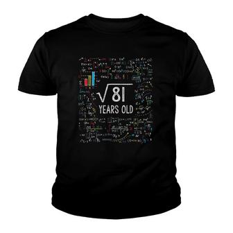 Square Root Of 81 9Th Birthday 9 Years Old Gifts Math Bday Youth T-shirt - Seseable
