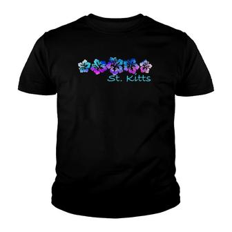St Kitts Tropical Flower -Vacation Beach Youth T-shirt - Thegiftio UK