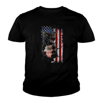 Staffordshire Bull Terrier America Flags Youth T-shirt | Mazezy