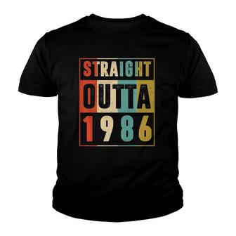 Straight Outta 1986 Vintage 35 Years Old 35Th Birthday Gift Youth T-shirt - Seseable