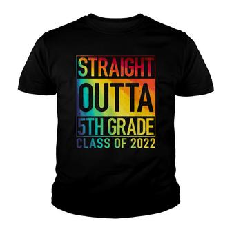 Straight Outta 5Th Grade Class Of 2022 Graduation Rainbow Youth T-shirt - Thegiftio UK