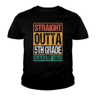 Straight Outta 5Th Grade Funny Great Graduation Gift Vintage Youth T-shirt - Thegiftio UK