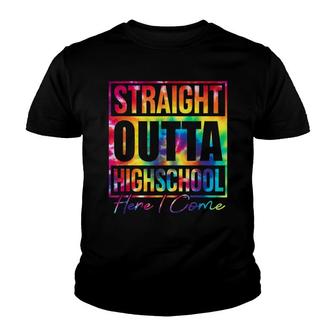 Straight Outta Highschool Here I Come Back To School Tie Dye Youth T-shirt - Thegiftio UK