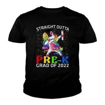 Straight Outta Pre-K Grad Of 2022 Unicorn Graduate Youth T-shirt - Thegiftio UK