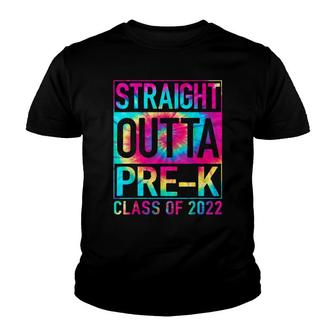 Straight Outta Pre-K Preschool Graduation Tie Dye Youth T-shirt - Thegiftio UK