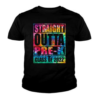 Straight Outta Pre-K Preschool Graduation Tie Dye Youth T-shirt - Thegiftio UK