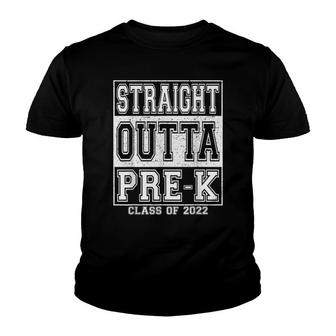 Straight Outta Pre-K School Funny Gifts Graduate 2022 Youth T-shirt - Thegiftio UK