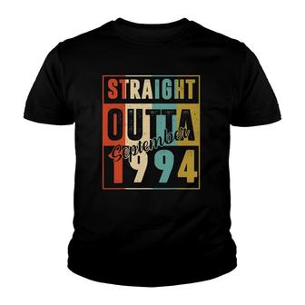 Straight Outta September 1994 Retro 27 Years Old 27Th Bday Youth T-shirt - Seseable