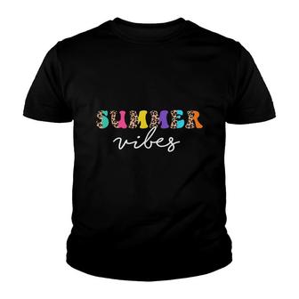 Summer Vibes Leopard Hello Summer Vacation Family Youth T-shirt - Thegiftio UK