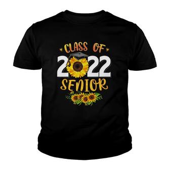 Sunflower Graduation Senior 22 Class Of 2022 Graduate Gift Youth T-shirt - Thegiftio UK