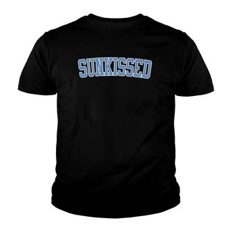 Sunkissed Summer Vibe Blue Text Youth T-shirt - Thegiftio UK