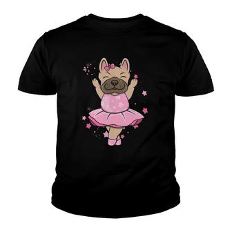 Sweet Pink Ballerina Frenchie Ballett In Tutu Youth T-shirt - Thegiftio UK