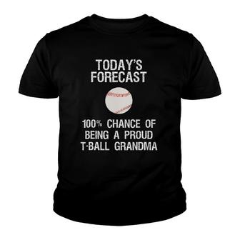 T-Ball Grandma - Funny Proud Tee Ball Grandma Forecast Youth T-shirt - Thegiftio UK