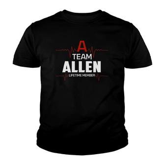 Team Allen Lifetime Member Surname Last Name Youth T-shirt - Thegiftio UK