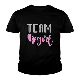 Team Girl Gender Reveal Baby Shower Baby Gender Reveal Party Youth T-shirt - Seseable